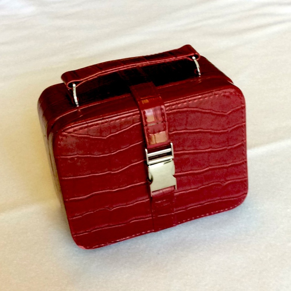 FINAL SALE PRICE Red Croc Travel Jewelry Tote